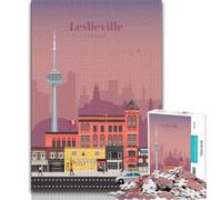 Puzzle 1000 pièces Leslieville à Toronto pour Adultes et Adolescents, Staycation Kill Time, Chaque pièce est Unique - Jeu Familial Stimulant et Amusant 50x75cm