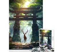Puzzle 1000 pièces « l'esprit de la Forêt » Décoration Murale Jeu Familial avec Poster et fiche de Questions Assortis Dimensions 38x26cm