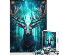 Puzzle 1000 pièces l'esprit du Cerf Décoration Murale pour Les Amateurs de Jeux Jeu de Manipulation avec Poster et fiche de Questions Assortis Dimensions 38x52 cm