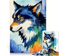 Puzzle 1000 pièces l'esprit Sauvage des Loups pour Adultes Un Jeu Stimulant pour Le Cerveau,Une Surface Lisse sans bavures,Un Passe-Temps Fascinant pour Les Moments de détente (38x26cm)