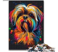 Puzzle 1000 pièces Lhassa Apso Dog Art Puzzle 1000 pièces pour Adultes pour Adolescents Jeux éducatifs familiaux Décoration de la Maison Cadeau Taille 38x26cm