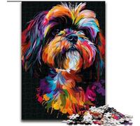 Puzzle 1000 pièces Lhassa Apso en Bois, idéal pour la décoration de la Maison et du Bureau, Cadeau d'anniversaire idéal(50x75cm)