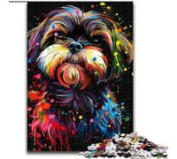 Puzzle 1000 pièces Lhassa Apso en Bois, Jeu interactif et Stimulant pour Les Adolescents, 1000 pièces(50x75cm)