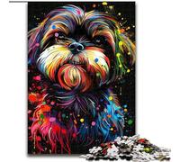 Puzzle 1000 pièces Lhassa Apso, Puzzle en Carton, Taille 26x38cm, idéal pour Les Adolescents, Les Liens familiaux, Les Casse-têtes et Les décorations d'intérieur DIY.