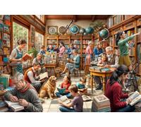 Bluebird Puzzle - Librairie, Puzzle Adulte 1000 Pièces - Bibliothèque Ancienne - Fabriqué en France