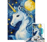 Puzzle 1000 pièces Licorne au Clair de Lune Rêves Défi cérébral et d'intelligence Jouet addictif Jeu Familial Analyse et logique (Taille 75x50cm)