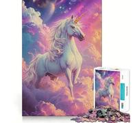 Puzzle 1000 pièces Licorne Bébé Animal Mignon Facile à Assembler Décoration Jeu de Réflexion Cadeau Jeu Calme Cadeau d'anniversaire Art (50x75cm)