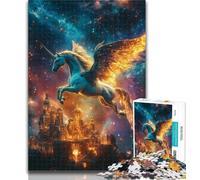 Puzzle 1000 pièces Licorne de l'univers pour Adultes, Jouet éducatif et décompressant, idéal comme Cadeau, 50x75cm