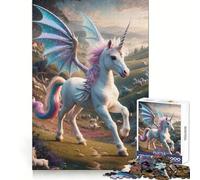Puzzle 1000 pièces Licorne Pégase Ailée Fantaisie Adultes Jeu de stratégie et de Pleine Conscience Assemblage précis Idée Cadeau (38x26cm)