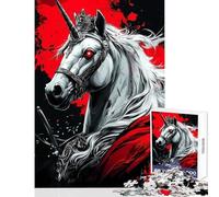 Puzzle 1000 pièces Licorne Royale Jeu Relaxant pour Toute la Famille Décoration Murale avec pièces de Formes aléatoires Parfaitement emboîtables (52x38cm)