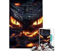 Puzzle 1000 pièces « L'Œil de Feu du Dragon pour Adolescents Jeu Pratique et intellectuel Cadeau d'anniversaire pour Femmes (75x50cm)