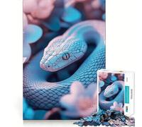 Puzzle 1000 pièces L'Œil Mystique du Serpent Parmi Les Fleurs pour Adultes, Jouet de réflexion Anti-anxiété, Bords précis, Cadeau attentionné (50x75cm)