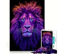 Puzzle 1000 pièces Lion à tête néon, Casse-tête Difficile pour Adultes, Jouet de Train logique, Moment paisible, découpe Lisse, Cadeau de qualité supérieure (50x75cm)