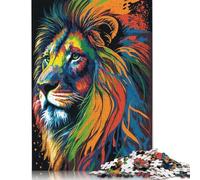 Puzzle 1000 pièces Lion Art Series Style 3 Adultes Adolescents Puzzles Adultes Réflexions pour Adultes 38x26cm/1000 Pièces