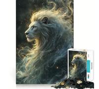 Puzzle 1000 pièces Lion céleste dans Une nébuleuse étoilée Jeu de réflexion Amusant et Facile à Assembler,idéal pour Les Moments de détente et Les fêtes de Fin d'année (38x26cm)