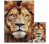 Puzzle 1000 pièces Lion en Bois, idéal pour Les familles, pour Un Anniversaire ou comme Cadeau Unique pour Les Enfants de 14 Ans et Plus 50x75cm