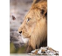 Puzzle 1000 pièces Lion et Papillon pour Adultes Puzzles en Bois pour Adultes Adolescents Homme Femme Cadeau 1000pcs (75x50cm)
