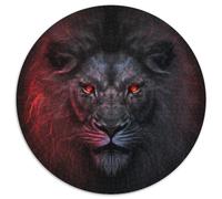 Puzzle 1000 pièces Lion Fantastique Rond Puzzle 1000 pièces pour Adultes Jeu Familial interactif, défi cérébral, Jouet éducatif 67,5 x 67,5 cm