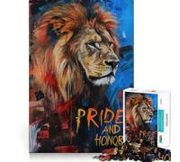 Puzzle 1000 pièces Lion Fierté et Honneur pour Adolescents Jeu de logique et de Sens Paisible et Amusant Bords Lisses Cadeau créatif 38x26cm