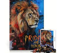 Puzzle 1000 pièces Lion Fierté et Honneur pour Adolescents Jeu de logique et de Sens Paisible et Amusant Bords Lisses Cadeau créatif 38x26cm