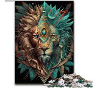 Puzzle 1000 pièces Lion indigène en Bois, Un pour s'amuser en Famille 50x75cm Décoration d'œuvre d'art Jouet Intelligent pour Jeux d'intérieur en Famille