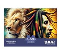 Puzzle 1000 pièces Lion - Lion & Homme Rastafari, activité à la Maison familiale 52x38cm