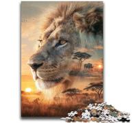 Puzzle 1000 pièces Lion Mountain Range pour Adultes, Jeu de réflexion, décoration Murale, Cadeaux Uniques pour Anniversaire et Noël (38x52cm)