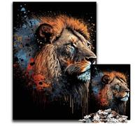 Puzzle 1000 pièces Lion Néon pour Adultes, idéal pour s'amuser en Famille, Jouer en société ou pour Un Anniversaire 50x75cm/19,68x29,52 Pouces