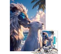 Puzzle 1000 pièces Lion Romance pour Adolescents Jeu éducatif et Stimulant Jeu Familial Course de Vitesse Manuelle Cadeau d'anniversaire (Taille 75x50cm)