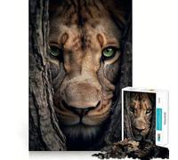 Puzzle 1000 pièces Lionne Magnifique cachée,décor soigné sur Les Bords,Jeu créatif et Amusant, pour Noël (38x52cm)