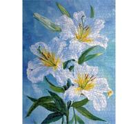 Puzzle 1000 Pièces, Lis & Blanc Puzzle en Bois Durable 1T#1629