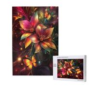 Puzzle 1000 Pieces Lis Grand Puzzle Classiques en Bois pour Adultes, Jeux Amusants/Colorés/Impossible/Difficiles, Cadeau d'anniversaire de Festivals pour la Famille Amis Cadeaux, Fleur M-1124