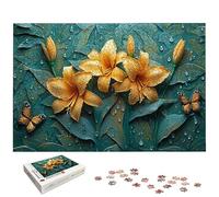 Puzzle 1000 Pièces Lis, Puzzle 1000 Pièces pour Adultes et Enfants à Partir de 14 Ans, Fleur Puzzles Bois avec Une Boîte d'emballage Exquise, Décoration Murale, Idee Cadeau Femme, Cadeau Homme, -6046