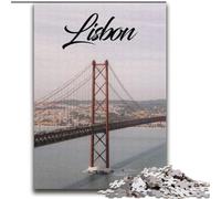 Puzzle 1000 pièces Lisbonne Portugal Jouets éducatifs Jeux de Famille Cadeaux pour Amis et Famille (38x52cm) 1000 pièces