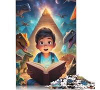 Puzzle 1000 pièces Livre Dinosaures Animaux Puzzle Adultes Difficulté Puzzle Jeux Relaxants Jouet Cadeau Halloween 1000pcs (38x26cm)
