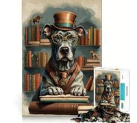 Puzzle 1000 pièces Livre Intelligent Grand Danois,Assemblage Parfait,Art,activité ludique et Intelligente,Jeu Amusant pour se détendre,Cadeau d'anniversaire (50x75cm)