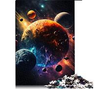 Puzzle 1000 pièces L'obscurité des planètes de l'espace Puzzles pour Adultes Puzzle en Bois Grand Cadeau pour Adultes （Taille 50x75cm）