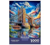 Puzzle 1000 Pièces London Bridge pour Adultes Et Enfants Difficile DIY Jigsaw Puzzle, Familial-Activité Manuelle 52x38cm/1000pcs