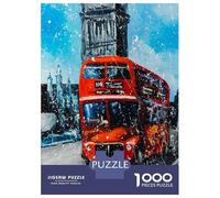 Puzzle 1000 Pièces London Bus Puzzles pour Adultes - Cadeau d'anniversaire - Jeu Difficile Et Stimulant - Cadeaux 70x50cm/1000pcs