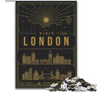 Puzzle 1000 pièces Londres Royaume-Uni, pour Les 14 Ans et Plus Chaque pièce est Unique - Jeu Amusant et Stimulant pour Toute la Famille Bon Cadeau 26x38cm