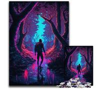 Puzzle 1000 pièces Lost in Neon Woods, Puzzle en Bois pour Adultes et Adolescents, idéal pour Les Anniversaires et Les fêtes, 50x75cm