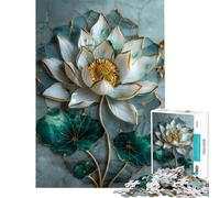 Puzzle 1000 pièces Lotus Abstrait Kintsugi Puzzle de 1000 pièces Jouet de décoration intérieure décoration Parfaite idéal comme Cadeau (38x26cm)