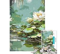 Puzzle 1000 pièces Lotus Abstrait Nature Puzzle pour Adultes Défi Difficile Aide à exercer Le Cerveau Cadeau de Noël ou d'anniversaire (Dimensions 38x52cm)