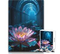 Puzzle 1000 pièces Lotus Lumineux dans Un Tunnel Passe-Temps paisible et satisfaisant Assemblage Parfait Découpe de précision Dimensions:38x26cm