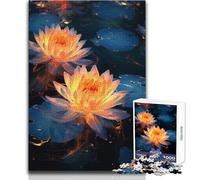 Puzzle 1000 pièces Lotus Noir Cosmique en Fleur pour Adultes - Apprentissage Ludique et Activité Cognitive pour des Surprises Joyeuses - Dimensions:38x26cm