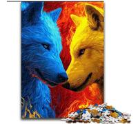 Puzzle 1000 pièces Loup 26x38cm, idéal pour Les Amoureux, idéal pour Noël, Le Nouvel an ou la Saint-Valentin