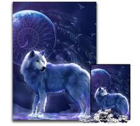 Puzzle 1000 pièces Loup, activité familiale stimulante et ludique, pour Les Adolescents 26x38cm / 10,23x14,96 Pouces