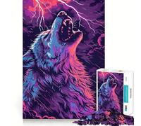 Puzzle 1000 pièces Loup,Animal Coloré Jeu Cognitif et Amusant Pièces Robustes et Découpées Nettement Exercice Mental Calme à la Maison (38x26cm)