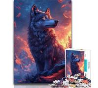 Puzzle 1000 pièces Loup au Coucher du Soleil pour Adolescents Jouets éducatifs et Anti-Stress Interaction Parent-Enfant (50x75cm)