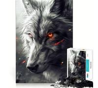 Puzzle 1000 pièces Loup au Regard perçant pour Adultes Réfléchissez,entraînez-Vous,jouez ! Emboîtement Parfait,Aucune pièce ne se détache Cadeau Unique pour soulager Le Stress (50x75cm)